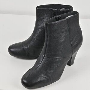 Clarks Bendables Handmade Leather Retro Side Zip Heeled Ankle Booties US 5 UK 3